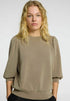 Selected Femme Tenny 3/4 sweat top vetiver